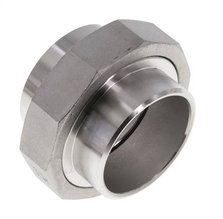 Union Connecteur droit 60.3mm Extrémité à souder Acier inoxydable Joint plat PTFE 16bar (224.8psi)