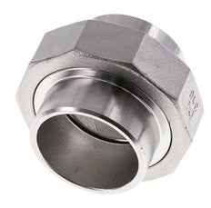 Union Connecteur droit 48.3mm Extrémité à souder Acier inoxydable Joint plat PTFE 16bar (224.8psi)
