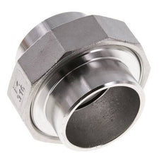 Union Connecteur droit 48.3mm Extrémité à souder Acier inoxydable Joint plat PTFE 16bar (224.8psi)