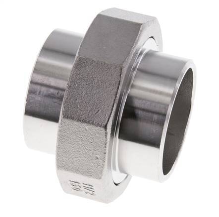 Union Connecteur droit 48.3mm Extrémité à souder Acier inoxydable Joint plat PTFE 16bar (224.8psi)