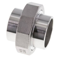 Union Connecteur droit 48.3mm Extrémité à souder Acier inoxydable Joint plat PTFE 16bar (224.8psi)