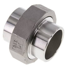 Union Connecteur droit 42.4mm Extrémité à souder Acier inoxydable Joint plat PTFE 16bar (224.8psi)