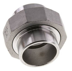 Union Connecteur droit 42.4mm Extrémité à souder Acier inoxydable Joint plat PTFE 16bar (224.8psi)