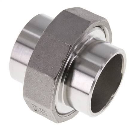 Union Connecteur droit 42.4mm Extrémité à souder Acier inoxydable Joint plat PTFE 16bar (224.8psi)