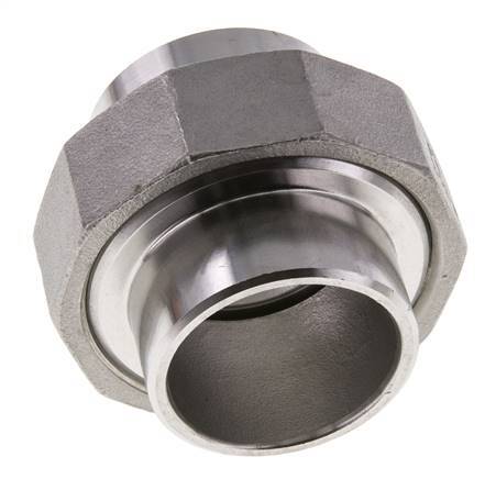 Union Connecteur droit 42.4mm Extrémité à souder Acier inoxydable Joint plat PTFE 16bar (224.8psi)