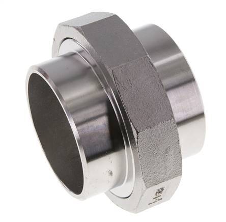 Union Connecteur droit 76.1mm Extrémité à souder Acier inoxydable Joint plat PTFE 16bar (224.8psi)