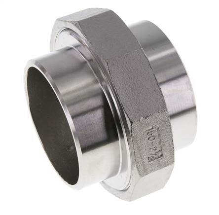 Union Connecteur droit 76.1mm Extrémité à souder Acier inoxydable Joint plat PTFE 16bar (224.8psi)