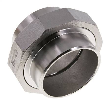 Union Connecteur droit 76.1mm Extrémité à souder Acier inoxydable Joint plat PTFE 16bar (224.8psi)