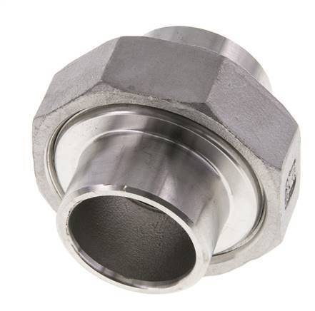 Union Connecteur droit 33.7mm Extrémité à souder Acier inoxydable Joint plat PTFE 16bar (224.8psi)