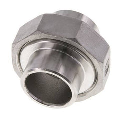 Union Connecteur droit 33.7mm Extrémité à souder Acier inoxydable Joint plat PTFE 16bar (224.8psi)