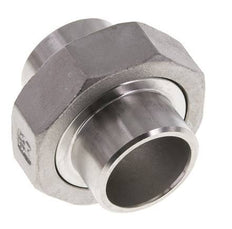 Union Connecteur droit 33.7mm Extrémité à souder Acier inoxydable Joint plat PTFE 16bar (224.8psi)