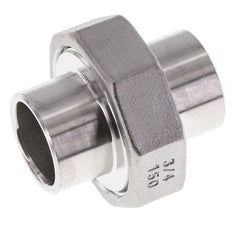 Union Connecteur droit 26.9mm Extrémité à souder Acier inoxydable Joint plat PTFE 16bar (224.8psi)