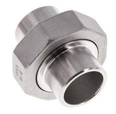 Union Connecteur droit 26.9mm Extrémité à souder Acier inoxydable Joint plat PTFE 16bar (224.8psi)