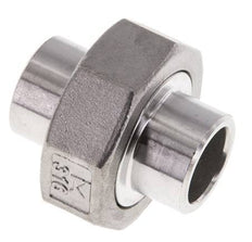 Union Connecteur droit 21.3mm Extrémité à souder Acier inoxydable Joint plat PTFE 16bar (224.8psi)