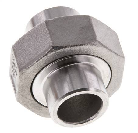 Union Connecteur droit 21.3mm Extrémité à souder Acier inoxydable Joint plat PTFE 16bar (224.8psi)