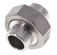 Union Connecteur droit 21.3mm Extrémité à souder Acier inoxydable Joint plat PTFE 16bar (224.8psi)