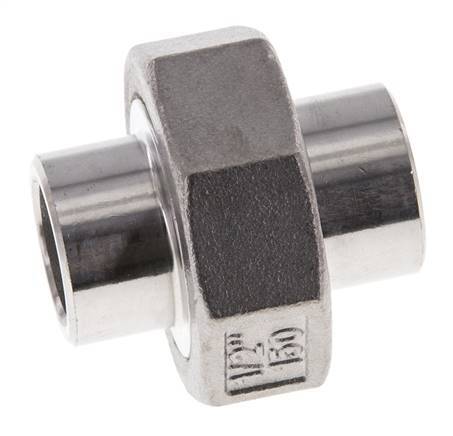 Union Connecteur droit 21.3mm Extrémité à souder Acier inoxydable Joint plat PTFE 16bar (224.8psi)