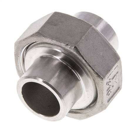 Union Connecteur droit 21.3mm Extrémité à souder Acier inoxydable Joint plat PTFE 16bar (224.8psi)