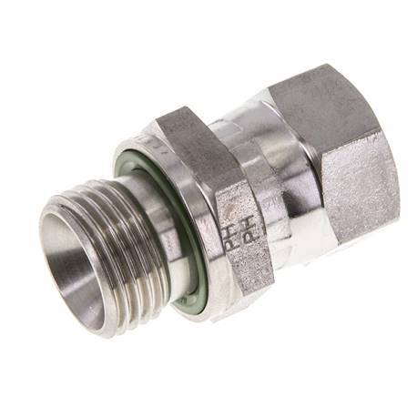 JIC Reducing Nipple UNF 3/4''-16 Female x G1/2'' Male Adjustable Stainless Steel 275bar (3863.75psi)