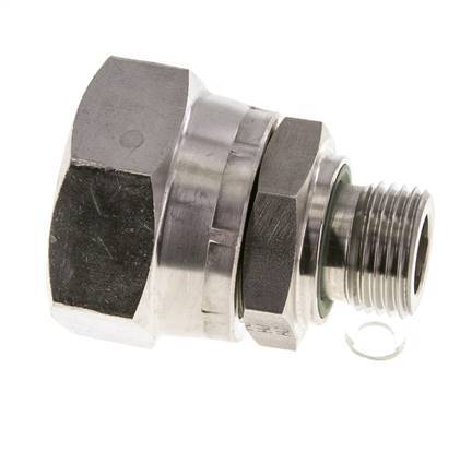 JIC Reducing Nipple UN 1-5/16''-12 Female x G1/2'' Male Adjustable Stainless Steel 170bar (2388.5psi)