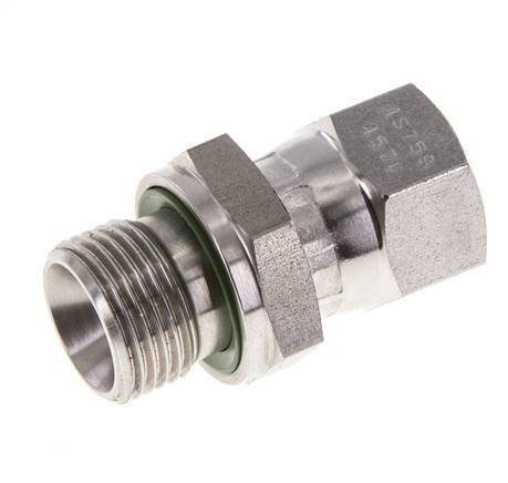 Mamelon réducteur JIC UNF 9/16''-18 Femelle x G3/8'' Mâle Ajustable Acier Inoxydable 275bar (3863.75psi)