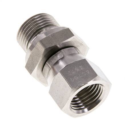 Mamelon réducteur JIC UNF 9/16''-18 Femelle x G3/8'' Mâle Ajustable Acier Inoxydable 275bar (3863.75psi)
