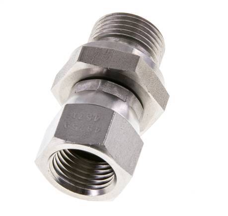 Mamelon réducteur JIC UNF 9/16''-18 Femelle x G3/8'' Mâle Ajustable Acier Inoxydable 275bar (3863.75psi)