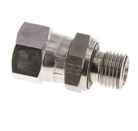 JIC Reducing Nipple UNF 9/16''-18 Female x G1/4'' Male Adjustable Stainless Steel 275bar (3863.75psi)