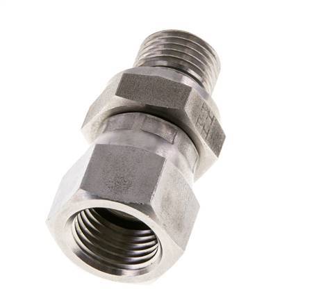 Mamelon réducteur JIC UNF 9/16''-18 Femelle x G1/4'' Mâle Ajustable Acier inoxydable 275bar (3863.75psi)