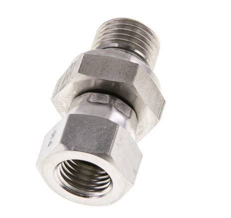 Mamelon réducteur JIC UNF 7/16''-20 Femelle x G1/4'' Mâle Ajustable Acier inoxydable 310bar (4355.5psi)