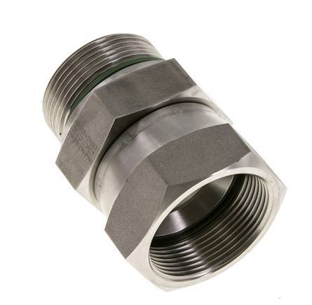 Mamelon réducteur JIC UN 1-7/8''-12 Femelle x G1 1/2'' Mâle Ajustable Acier inoxydable 105bar (1475.25psi)
