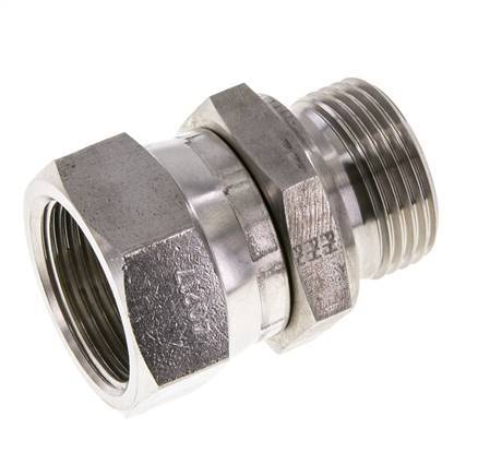 Mamelon réducteur JIC UN 1-5/16''-12 Femelle x G1'' Mâle Ajustable Acier inoxydable 170bar (2388.5psi)