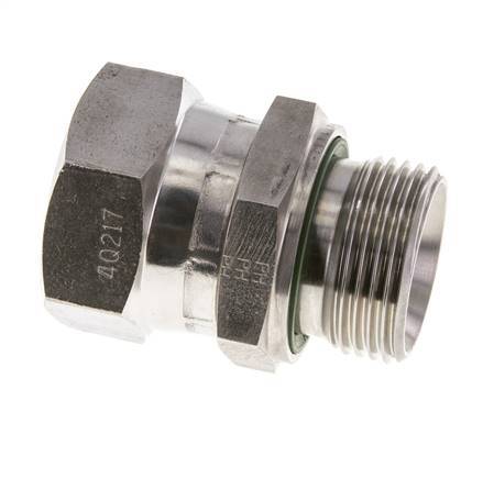 JIC Reducing Nipple UN 1-5/16''-12 Female x G1'' Male Adjustable Stainless Steel 170bar (2388.5psi)