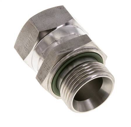 Mamelon réducteur JIC UN 1-5/16''-12 Femelle x G1'' Mâle Ajustable Acier inoxydable 170bar (2388.5psi)