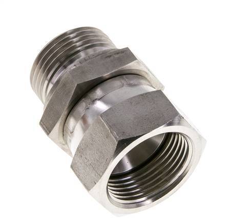 Mamelon réducteur JIC UN 1-5/16''-12 Femelle x G1'' Mâle Ajustable Acier inoxydable 170bar (2388.5psi)