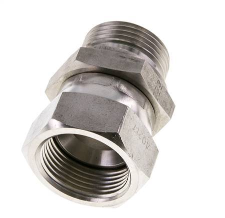 Mamelon réducteur JIC UN 1-5/16''-12 Femelle x G1'' Mâle Ajustable Acier inoxydable 170bar (2388.5psi)