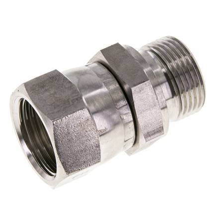 Mamelon réducteur JIC UN 1-1/16''-12 Femelle x G3/4'' Mâle Ajustable Acier inoxydable 210bar (2950.5psi)