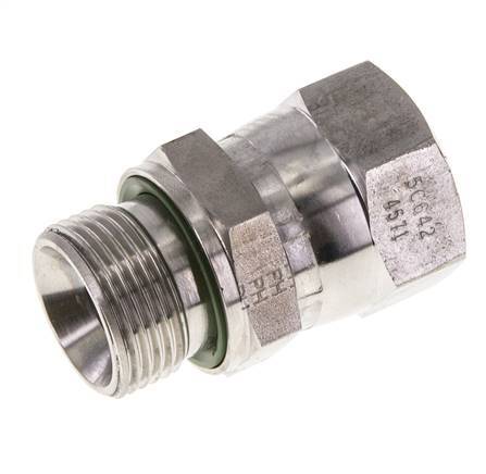 Mamelon réducteur JIC UN 1-1/16''-12 Femelle x G3/4'' Mâle Ajustable Acier inoxydable 210bar (2950.5psi)