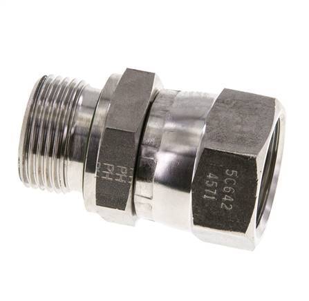 Mamelon réducteur JIC UN 1-1/16''-12 Femelle x G3/4'' Mâle Ajustable Acier inoxydable 210bar (2950.5psi)