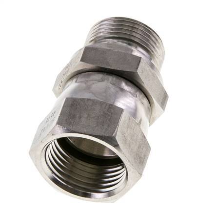Mamelon réducteur JIC UN 1-1/16''-12 Femelle x G3/4'' Mâle Ajustable Acier inoxydable 210bar (2950.5psi)