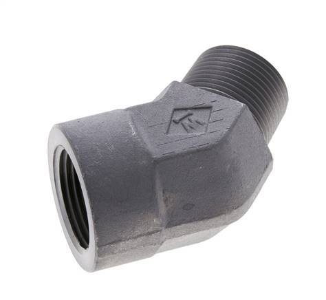 Raccord angulaire 45deg 1'' NPT Mâle x Femelle Acier 140bar (1967.0psi)