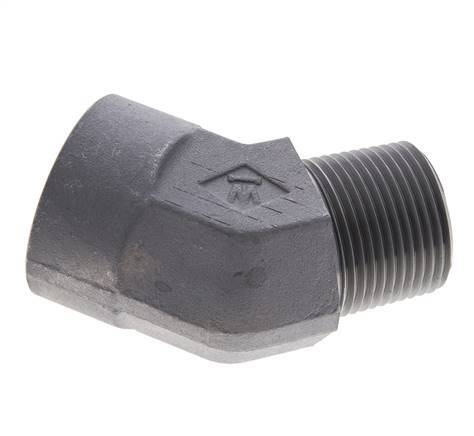 Raccord angulaire 45deg 1'' NPT Mâle x Femelle Acier 140bar (1967.0psi)