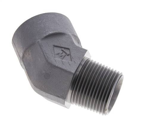45deg Angled Fitting 1'' NPT Male x Female Steel 140bar (1967.0psi)