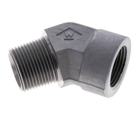 Raccord angulaire 45deg 1'' NPT Mâle x Femelle Acier 140bar (1967.0psi)