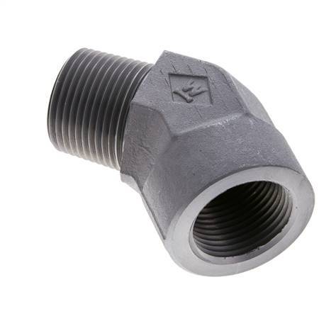Raccord angulaire 45deg 1'' NPT Mâle x Femelle Acier 140bar (1967.0psi)