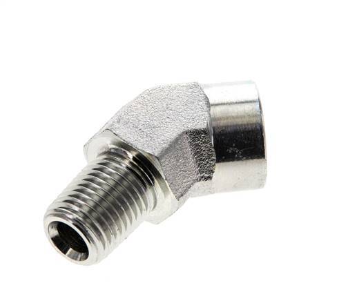 Raccord coudé 45deg 1/4'' NPT Mâle x Femelle Acier 275bar (3863.75psi)