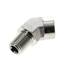 45deg Angled Fitting 1/4'' NPT Male x Female Steel 275bar (3863.75psi)