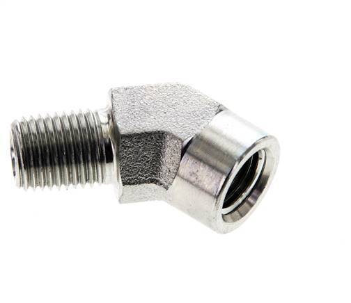 Raccord coudé 45deg 1/4'' NPT Mâle x Femelle Acier 275bar (3863.75psi)