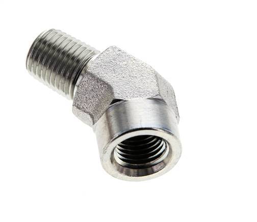 Raccord coudé 45deg 1/4'' NPT Mâle x Femelle Acier 275bar (3863.75psi)