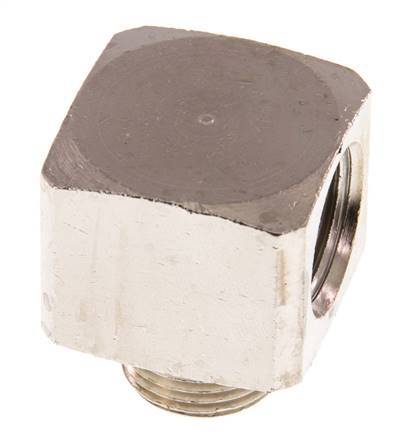 Raccord coudé 90deg G3/8'' Mâle x Femelle Laiton nickelé 16bar (224.8psi)